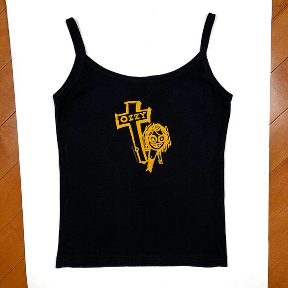 Vintage 2000 Womens Ozzy Osbourne Cross Tank Top Cami Y2K Black Sabbath Camisole - Picture 2 of 11